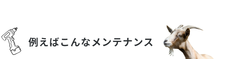 例えばこんなメンテナンス