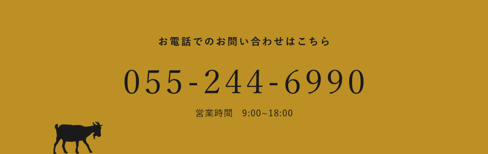 お電話でのお問い合わせはこちら 055-244-6990 営業時間：9：00～18：00 